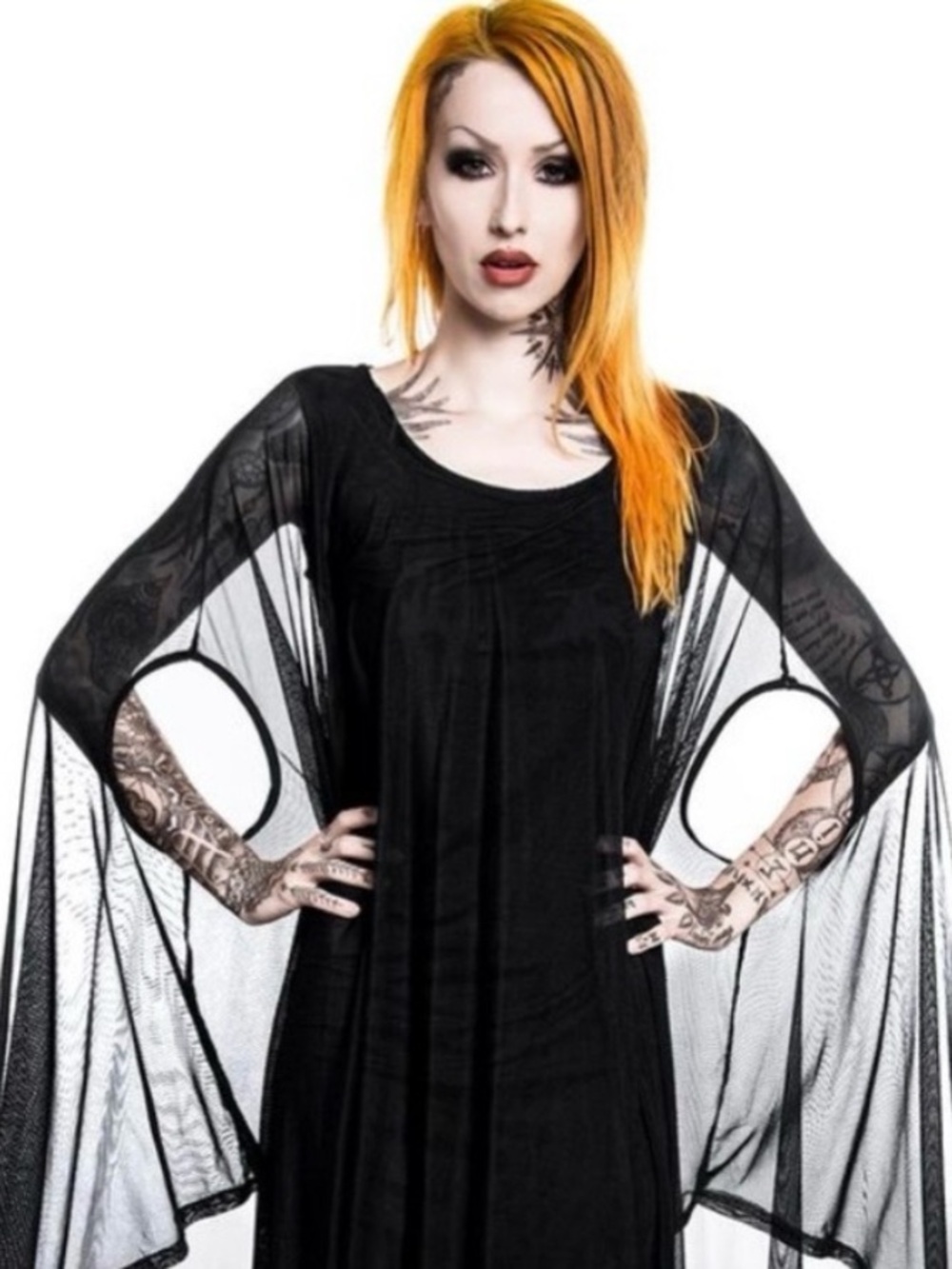 Killstar Black Sheer Mystic Hannah Maxi Dress size XS